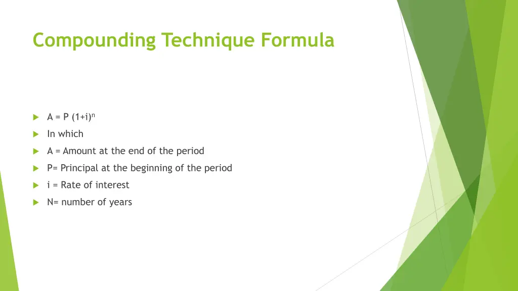 compounding technique formula