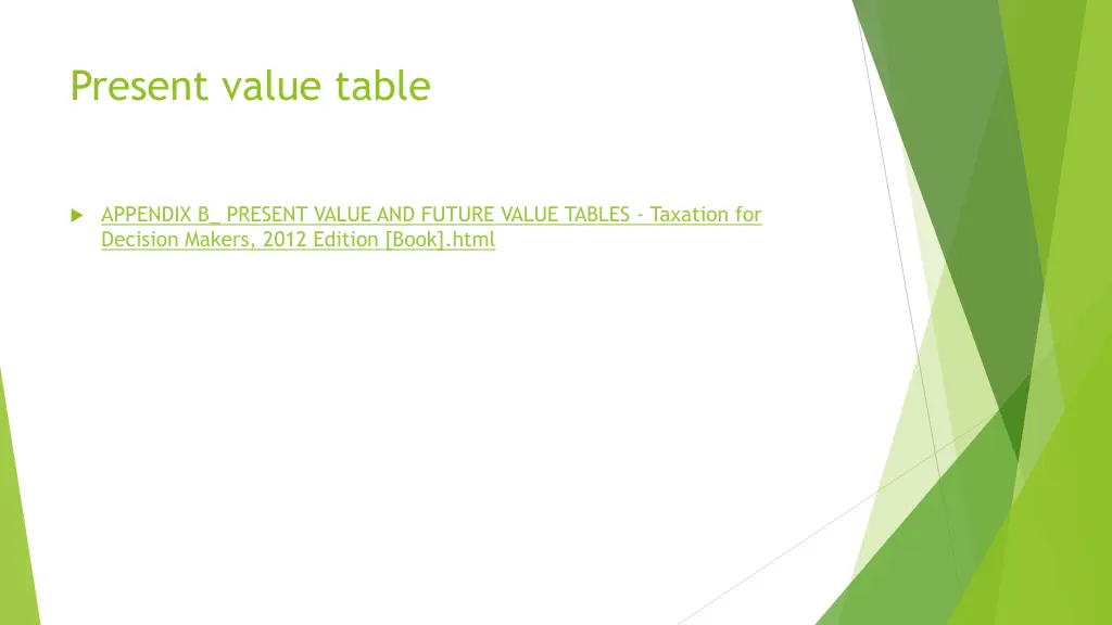 present value table