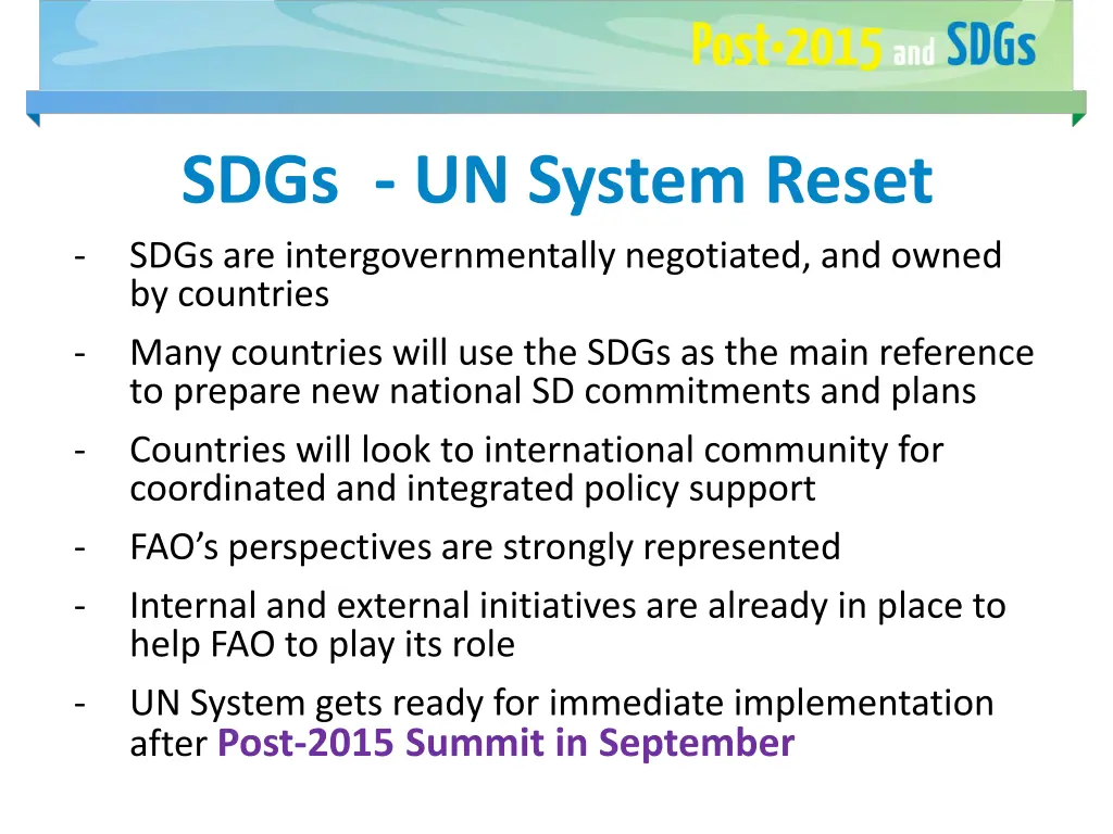 sdgs un system reset sdgs are intergovernmentally