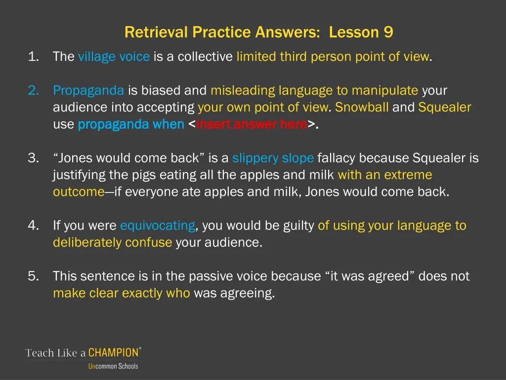 retrieval practice answers lesson 9 the village