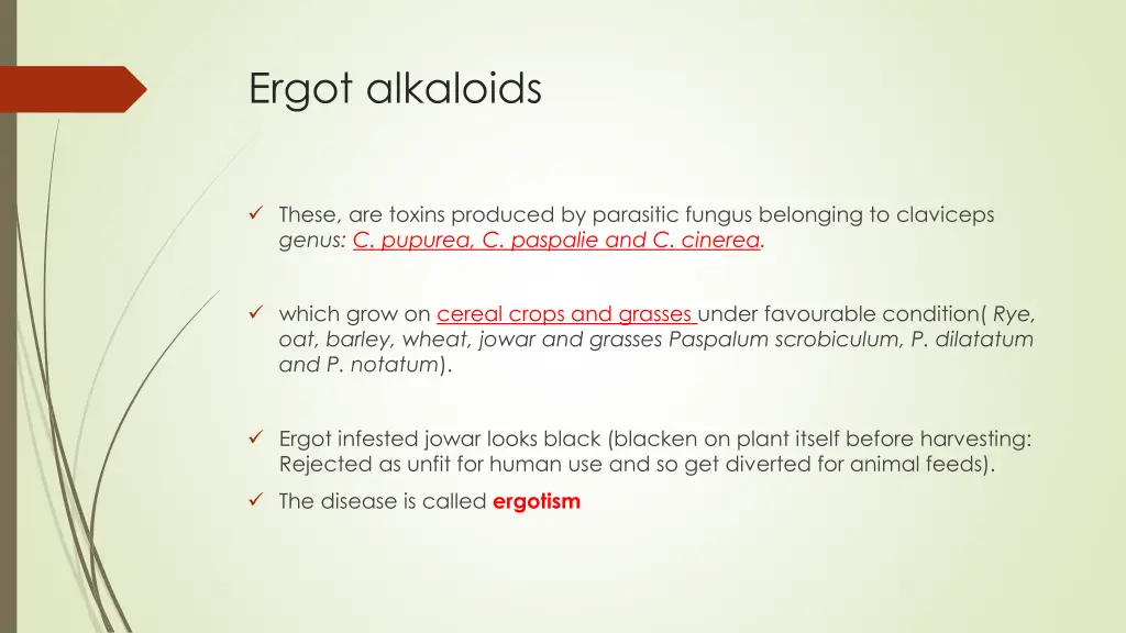 ergot alkaloids