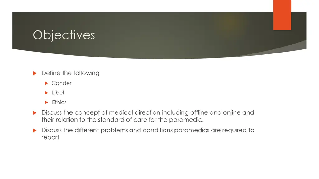 objectives