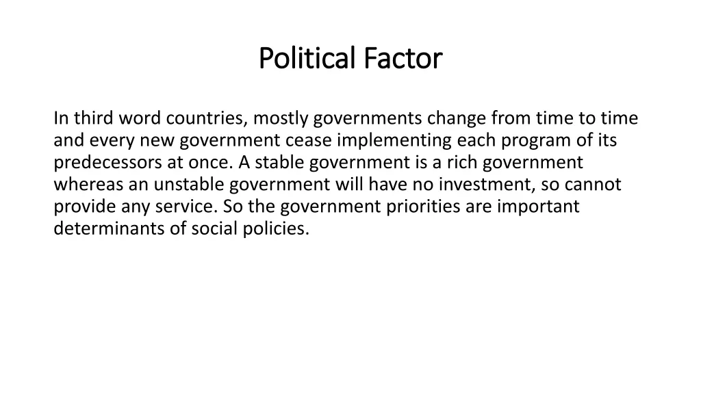 political factor political factor