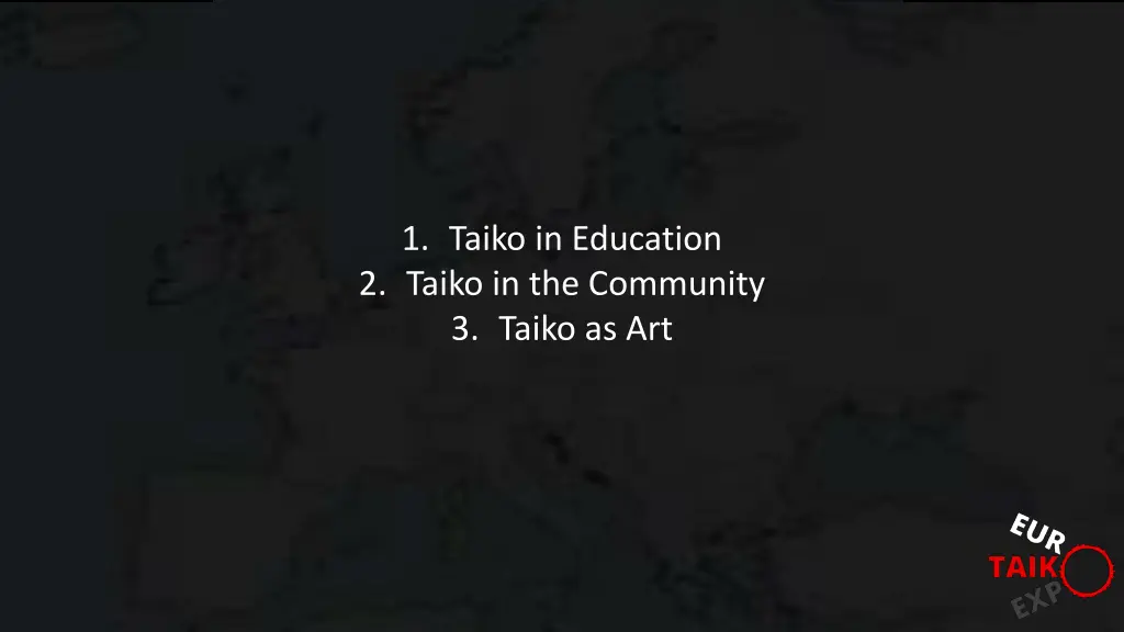 1 taiko in education 2 taiko in the community