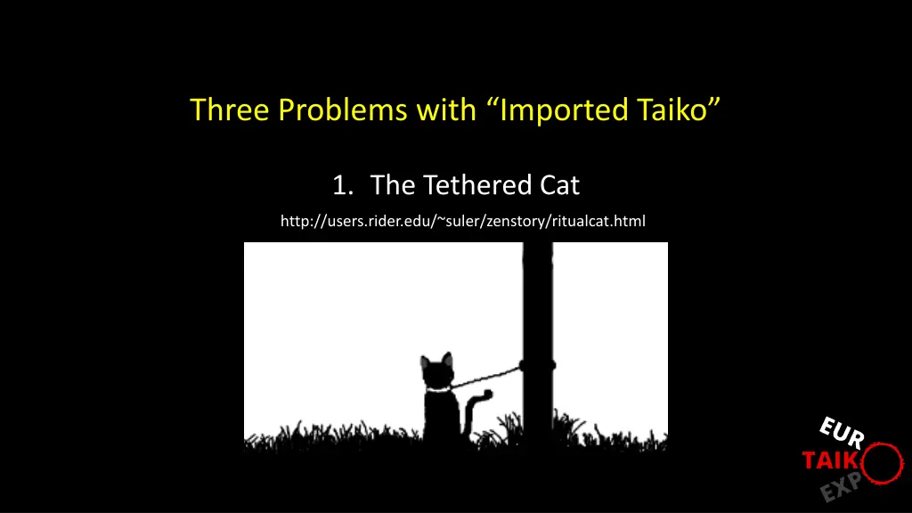 three problems with imported taiko 1