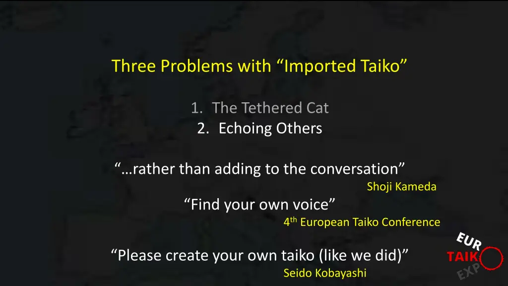 three problems with imported taiko 6