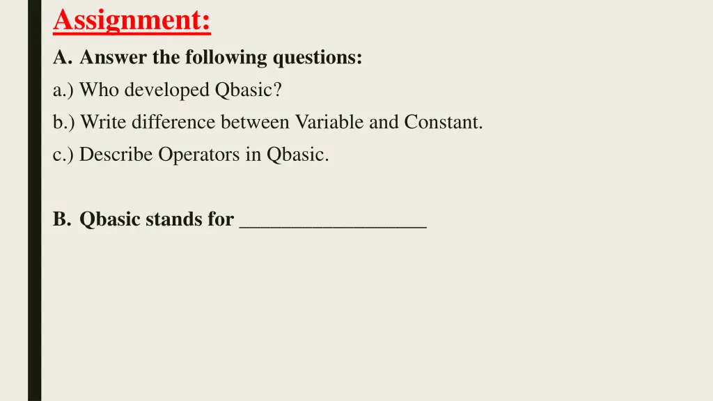 assignment a answer the following questions 2