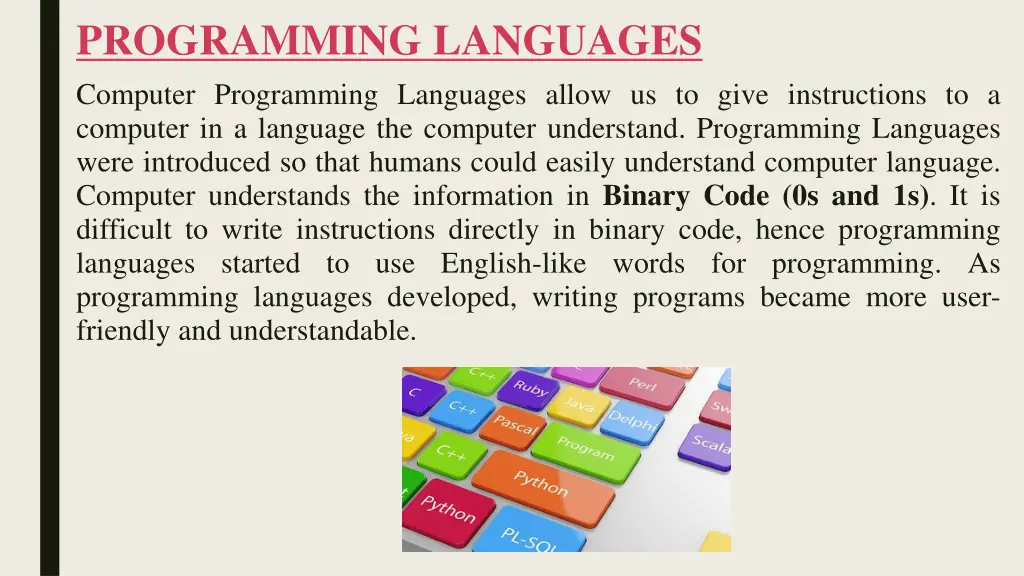 programming languages computer programming