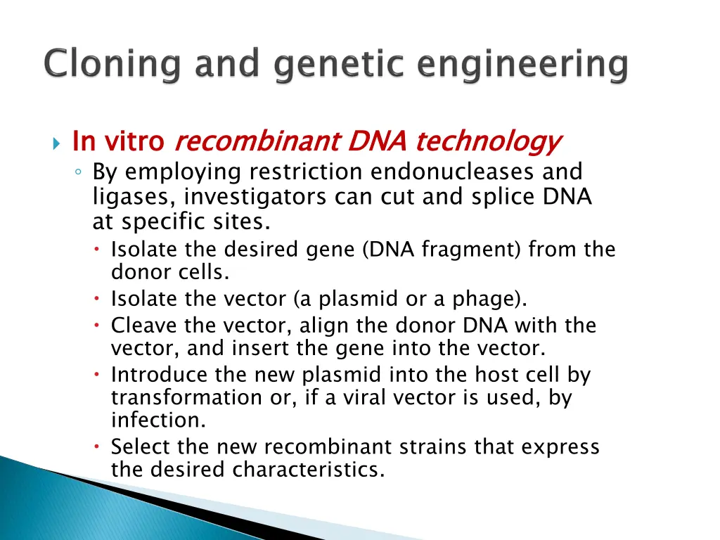 in vitro by employing restriction endonucleases