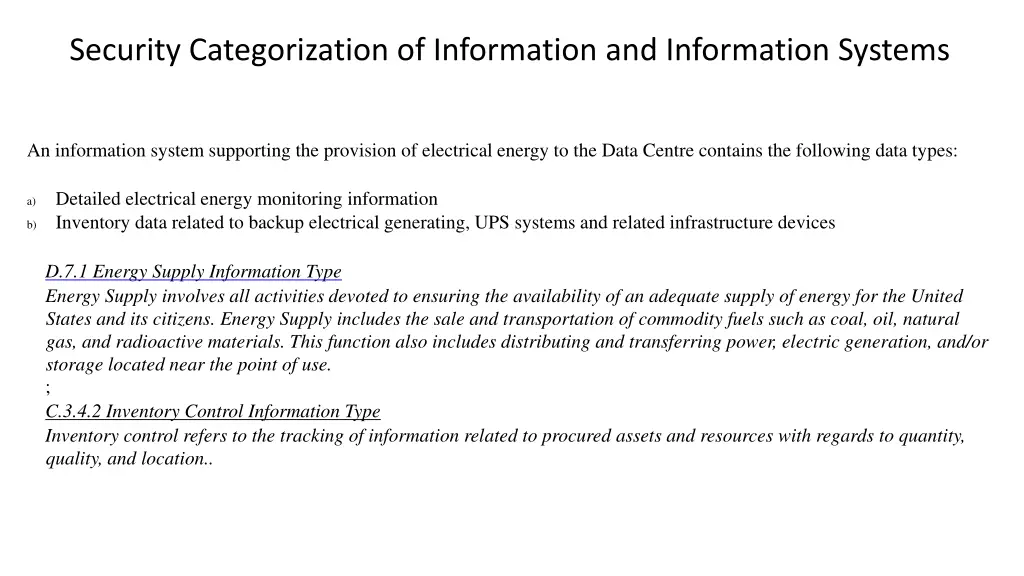 security categorization of information 6