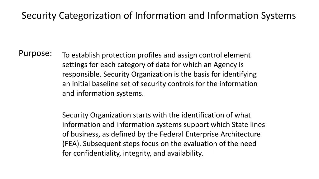 security categorization of information