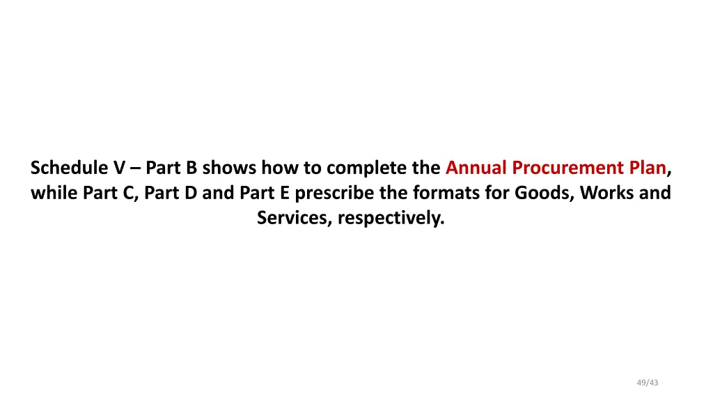 annual procurement plan for development revenue