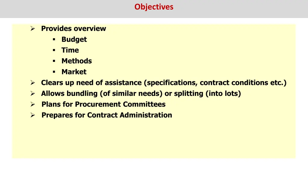 objectives