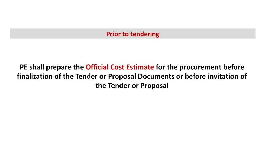 official cost estimate