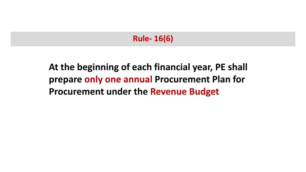 procurement plan under revenue budget