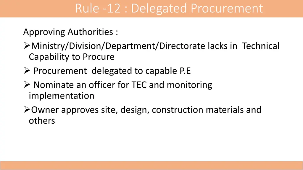 rule 12 delegated procurement