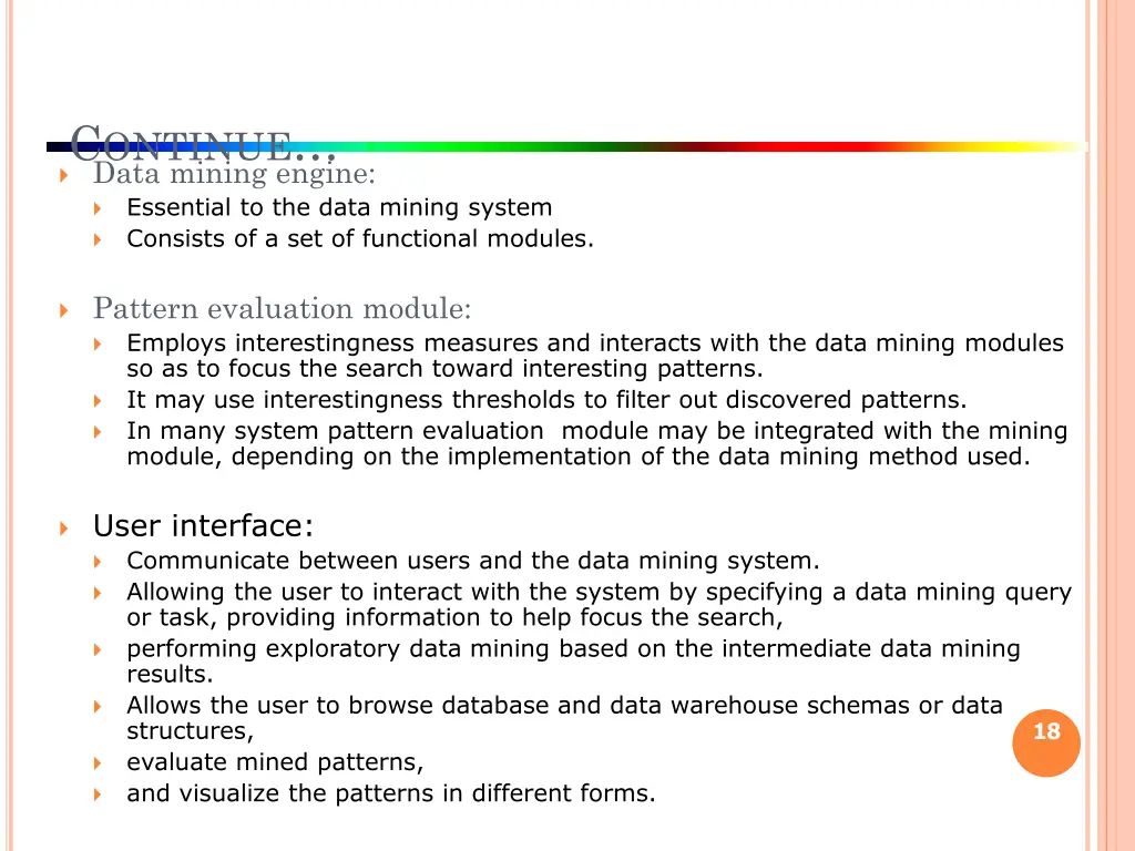 c ontinue data mining engine essential