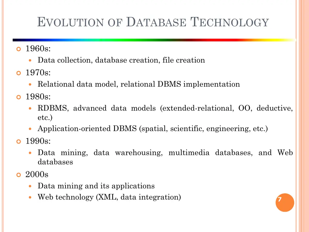 e volution of d atabase t echnology