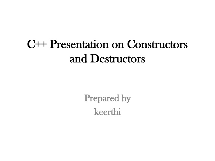 c presentation on constructors c presentation