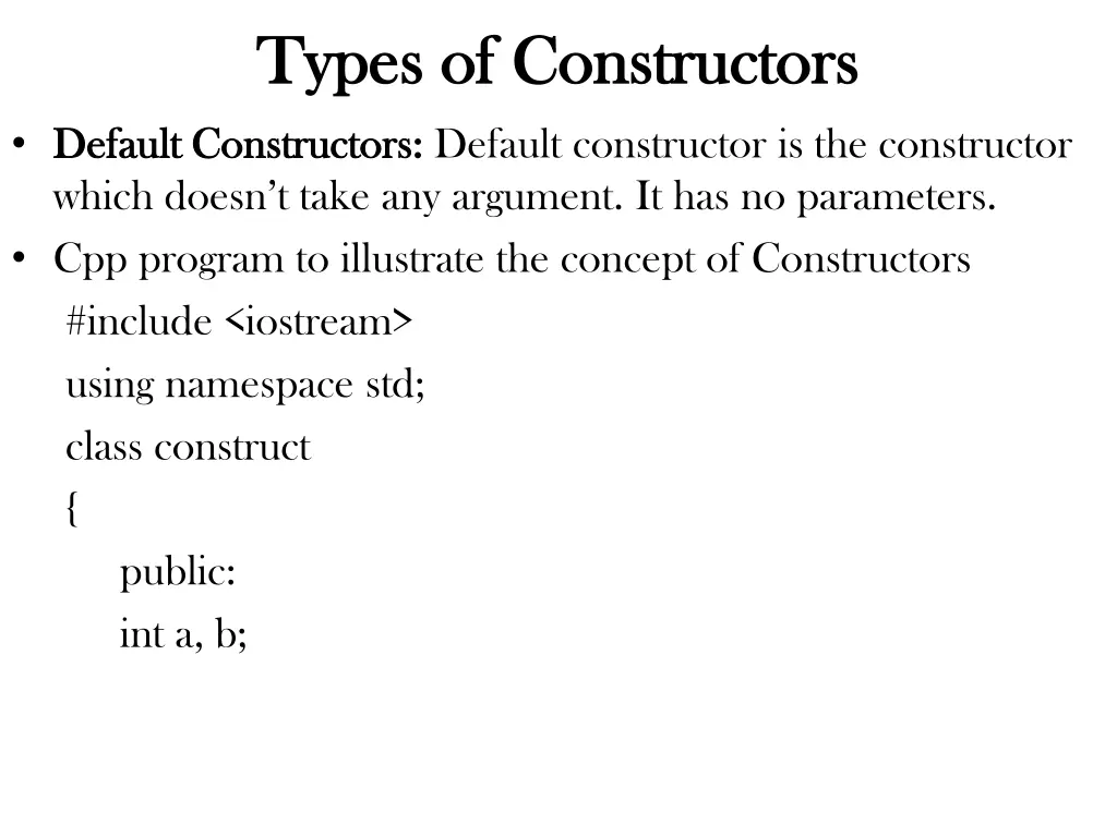 types of constructors types of constructors