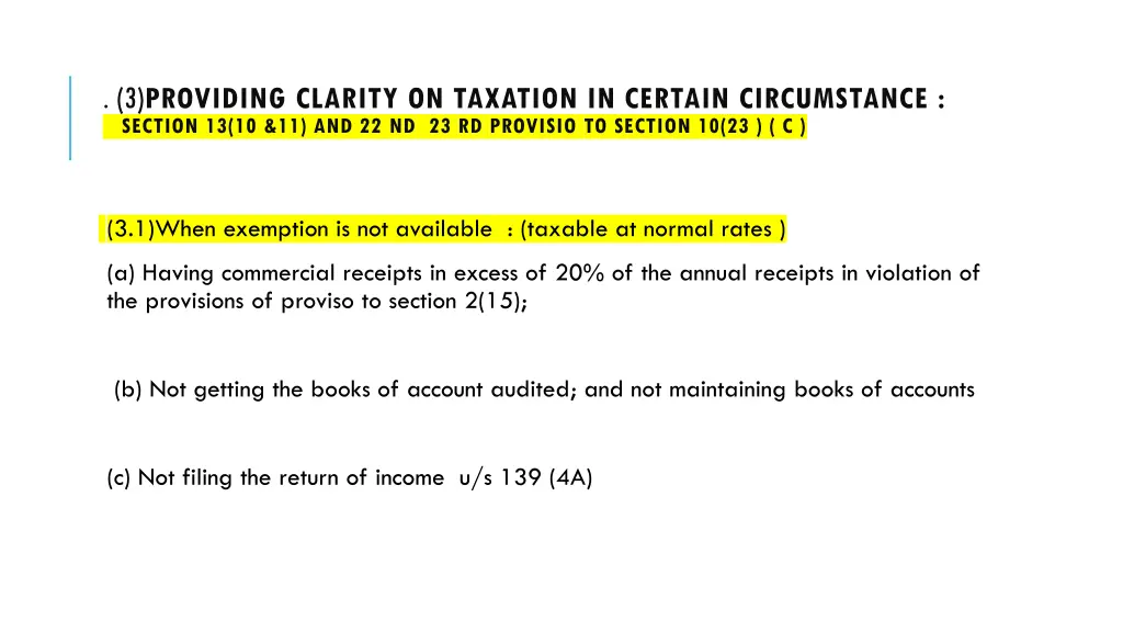 3 providing clarity on taxation in certain