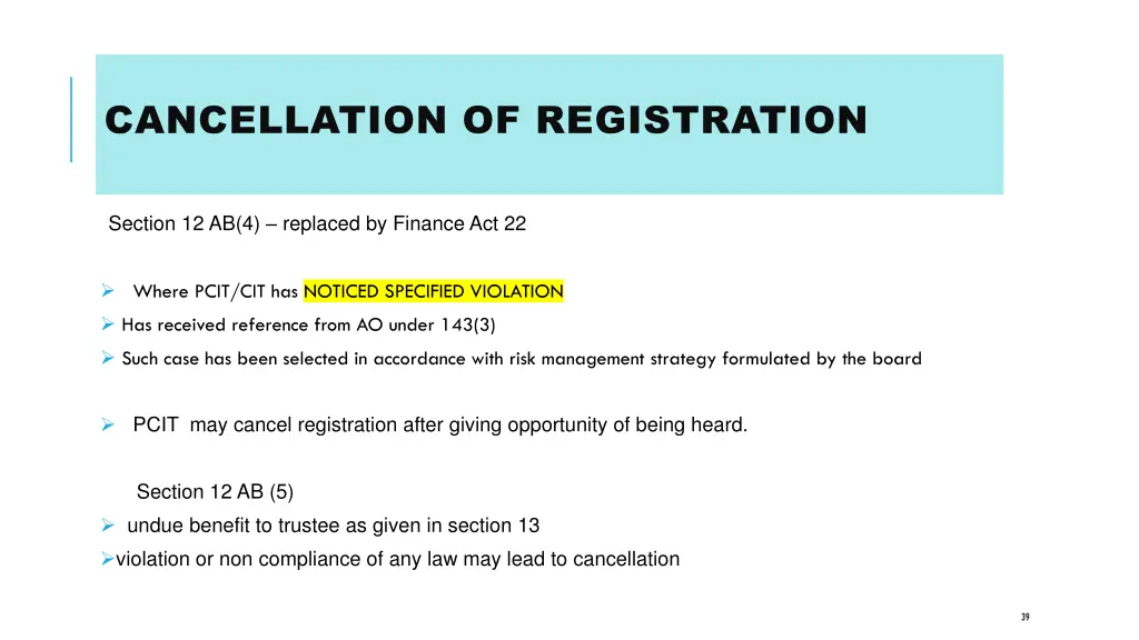 cancellation of registration