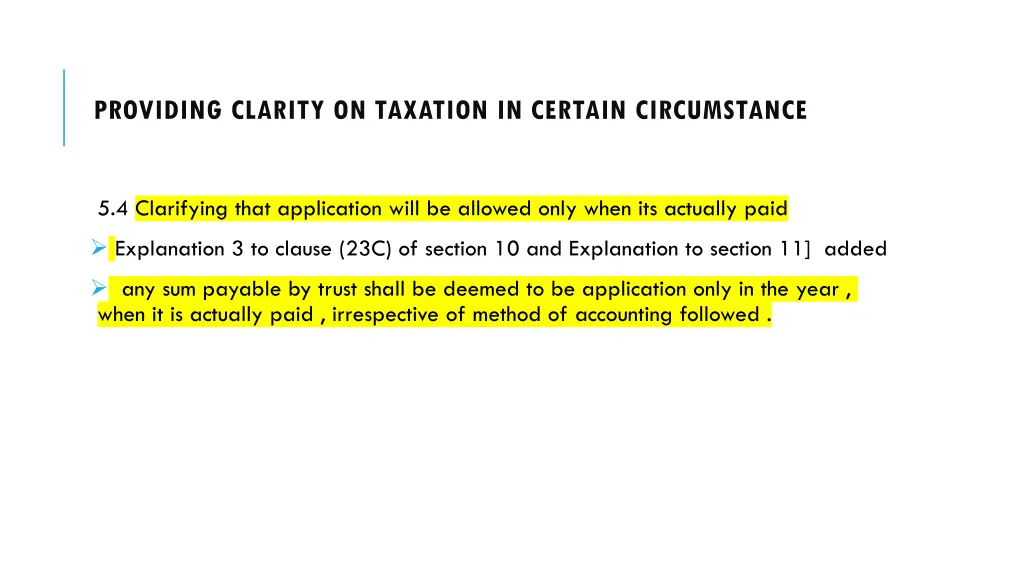 providing clarity on taxation in certain 2