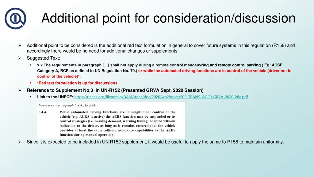 additional point for consideration discussion