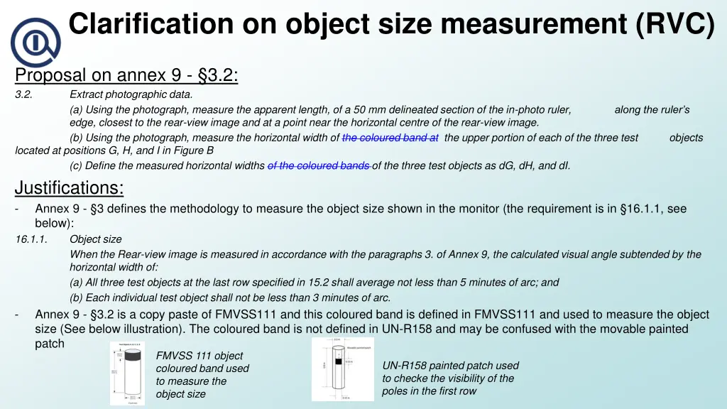 clarification on object size measurement rvc