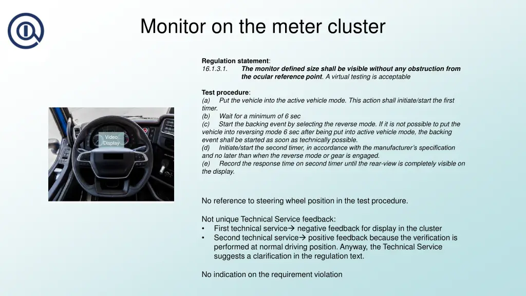 monitor on the meter cluster