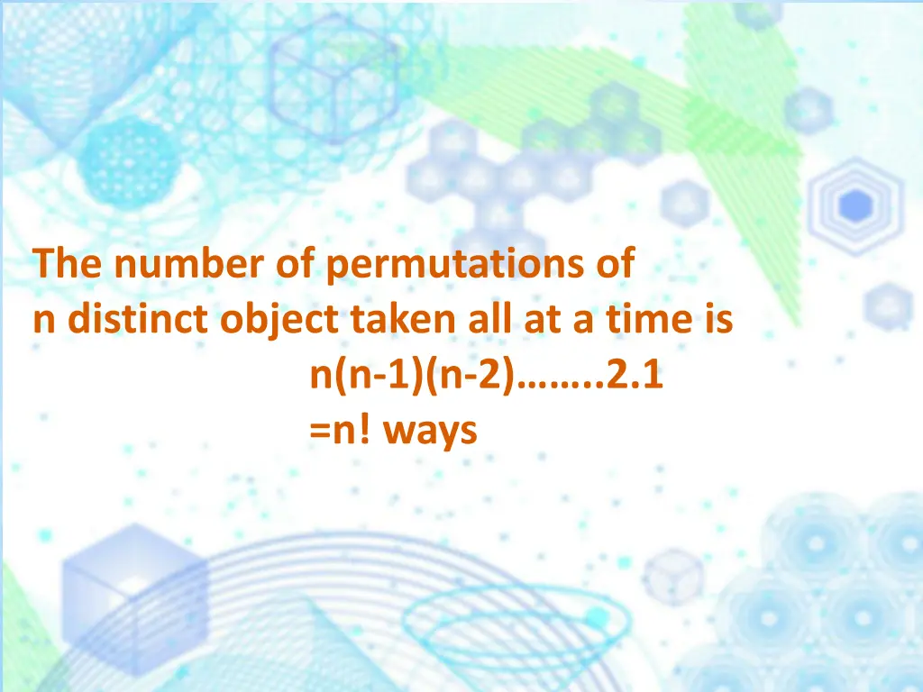 the number of permutations of n distinct object