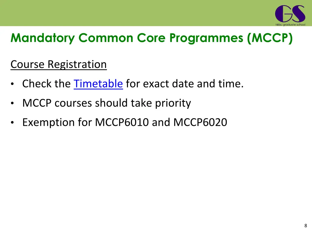 mandatory common core programmes mccp 2