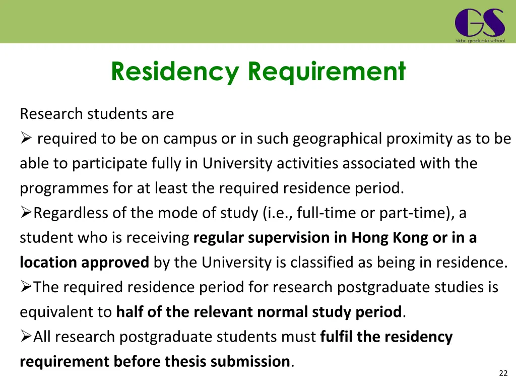 residency requirement