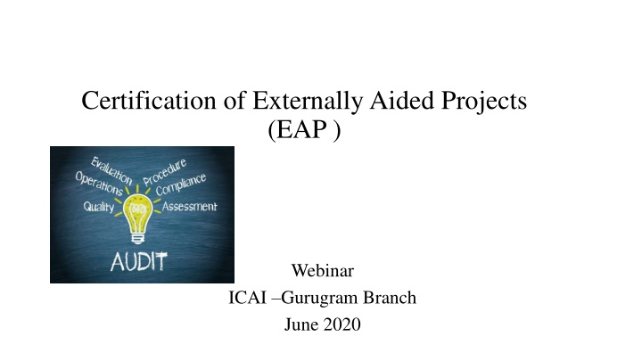 certification of externally aided projects eap