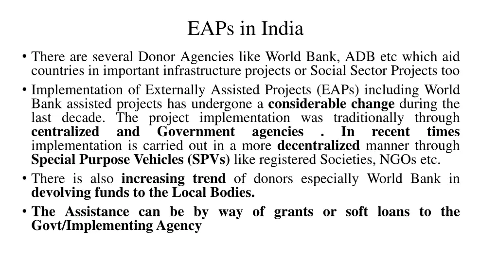 eaps in india