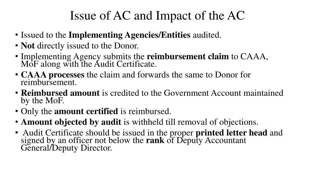 issue of ac and impact of the ac