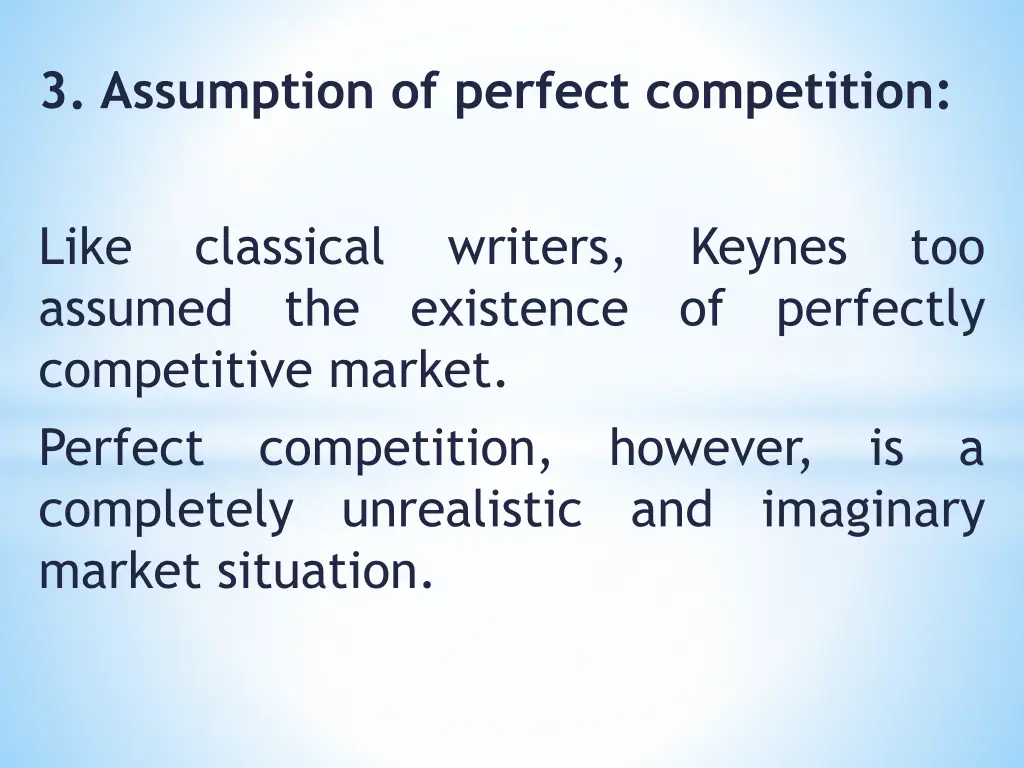 3 assumption of perfect competition