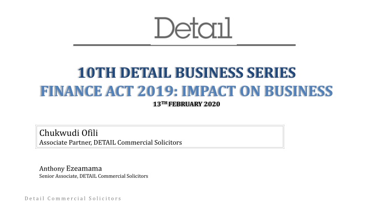 10th detail business series finance act 2019