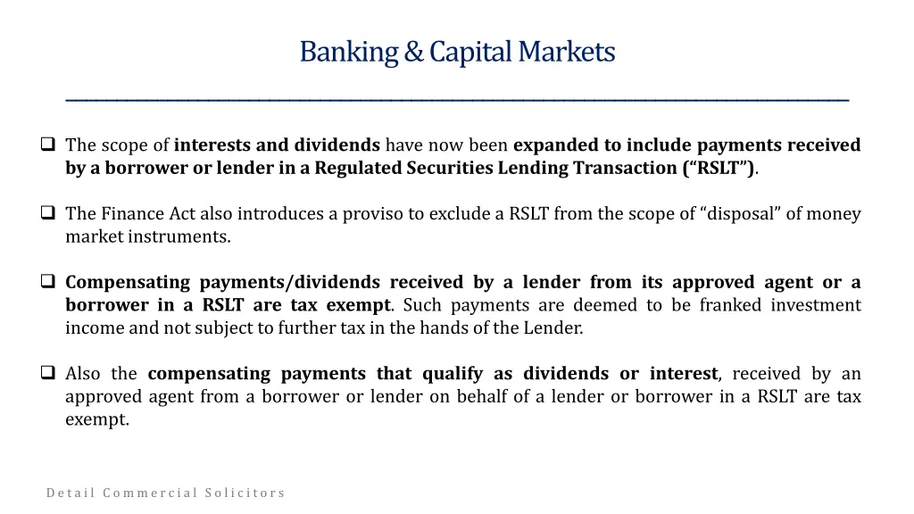 banking capital markets