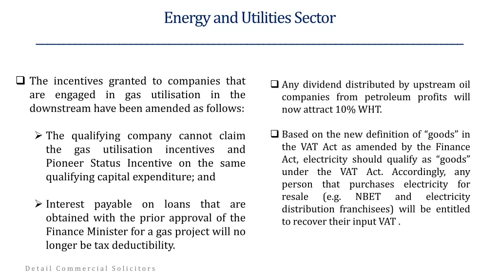 energy and utilities sector