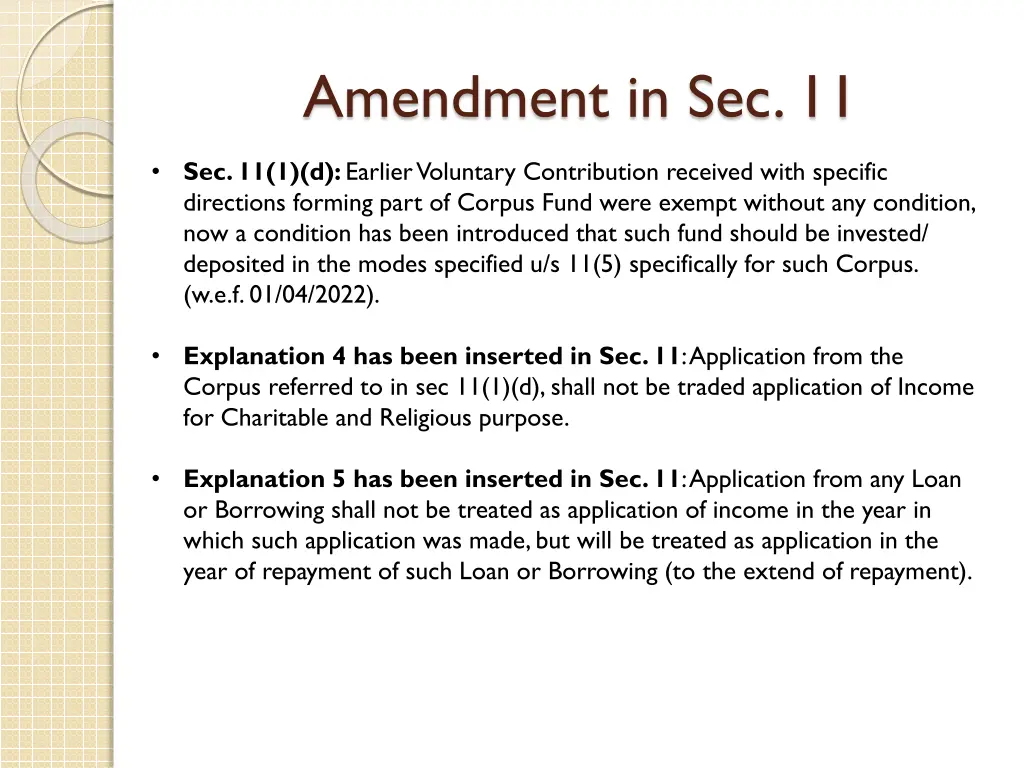 amendment in sec 11