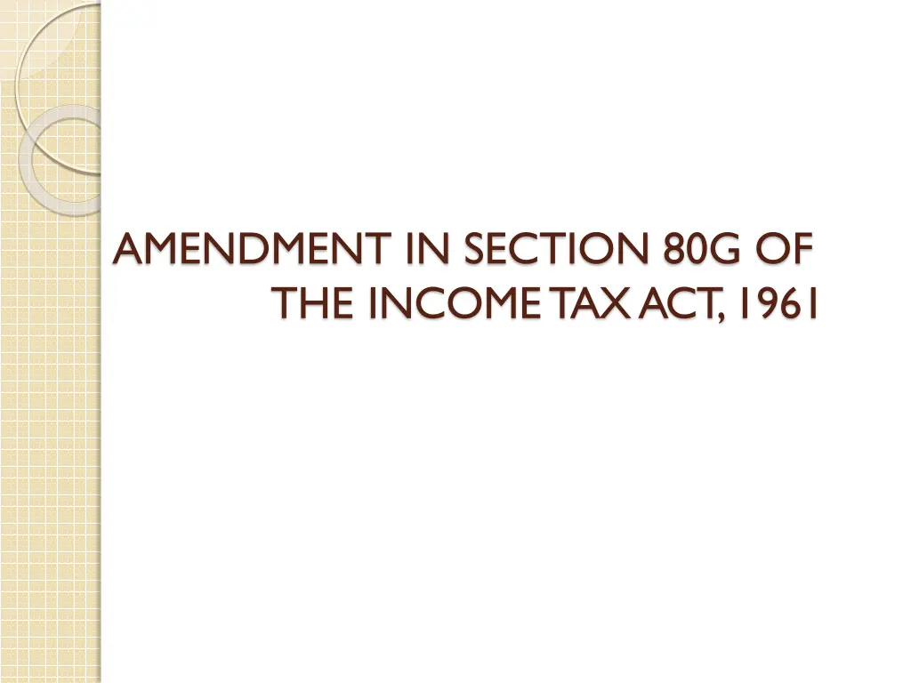 amendment in section 80g of the income taxact 1961