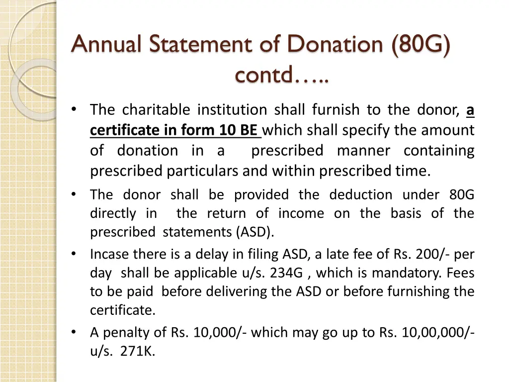 annual statement of donation 80g contd