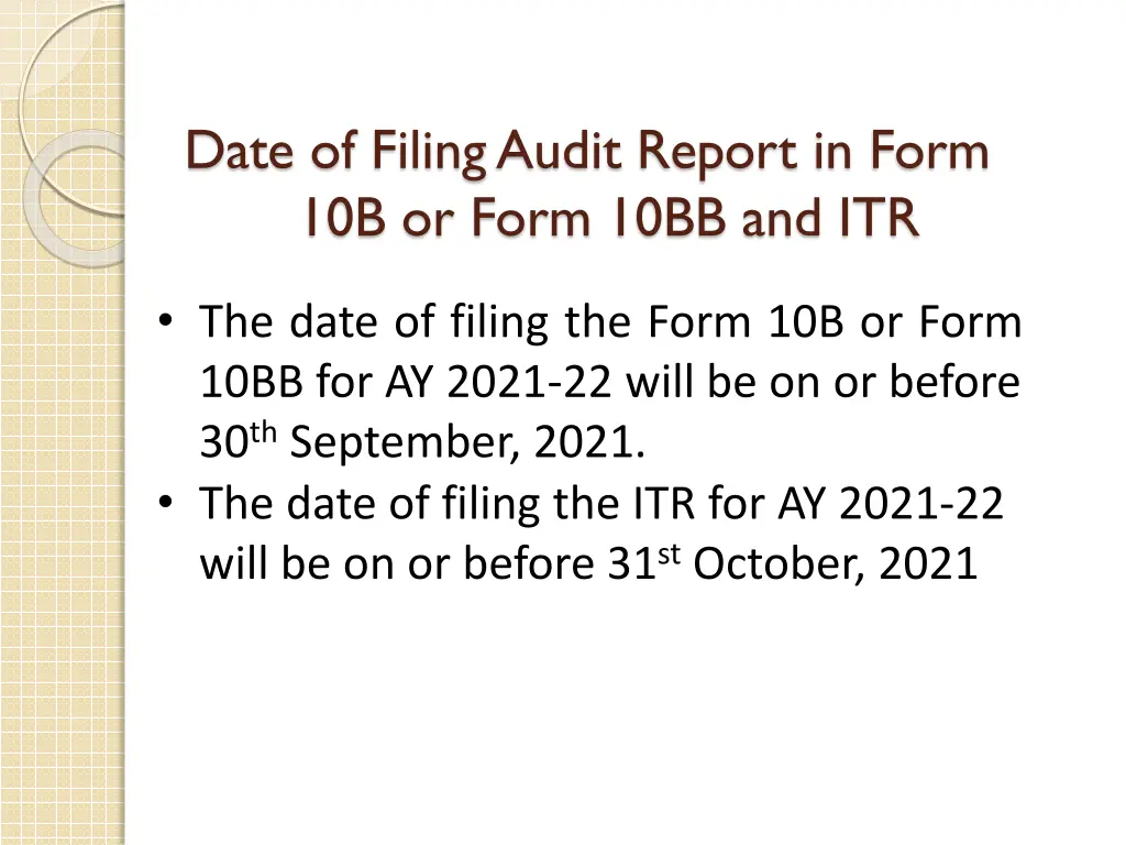 date of filingaudit report in form 10b or form