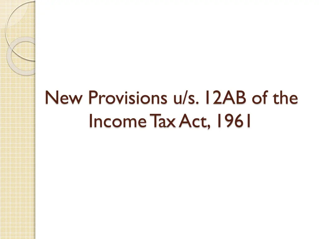 new provisions u s 12ab of the incometaxact 1961