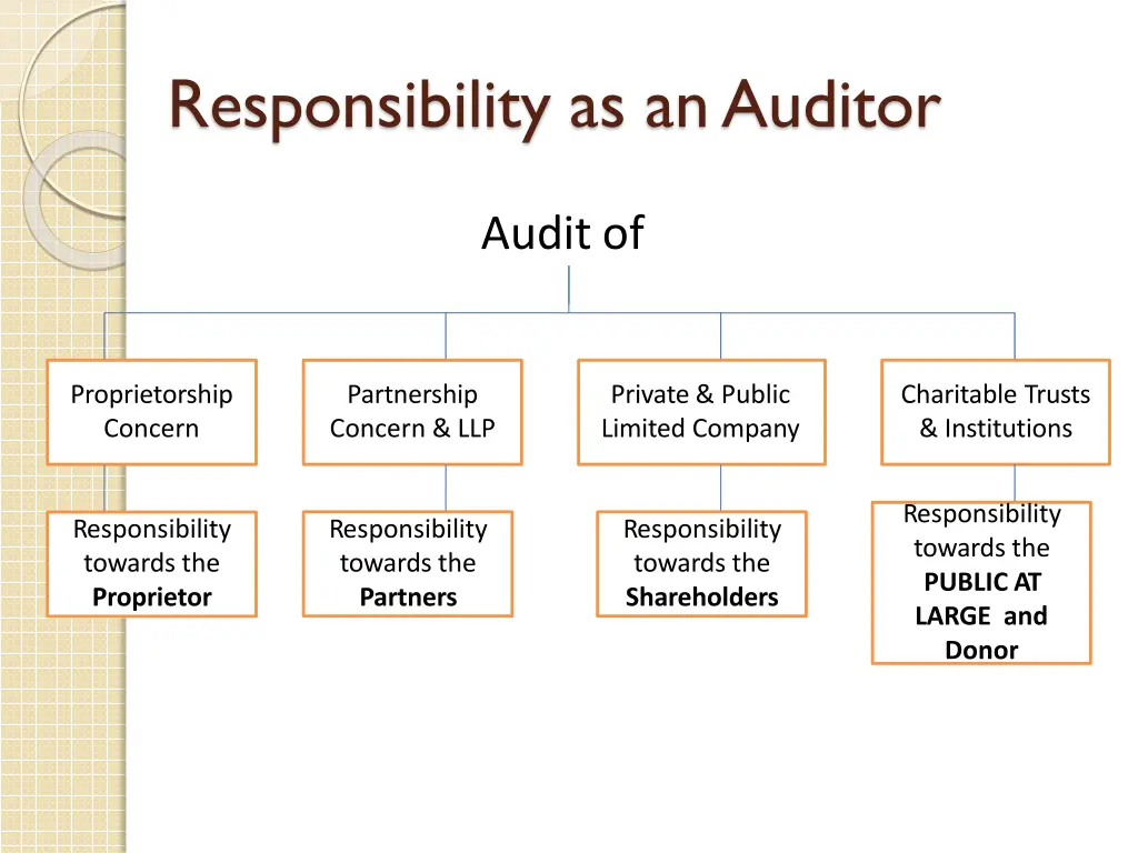 responsibility as anauditor