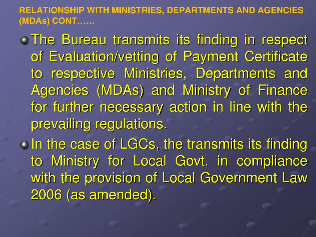 relationship with ministries departments 1