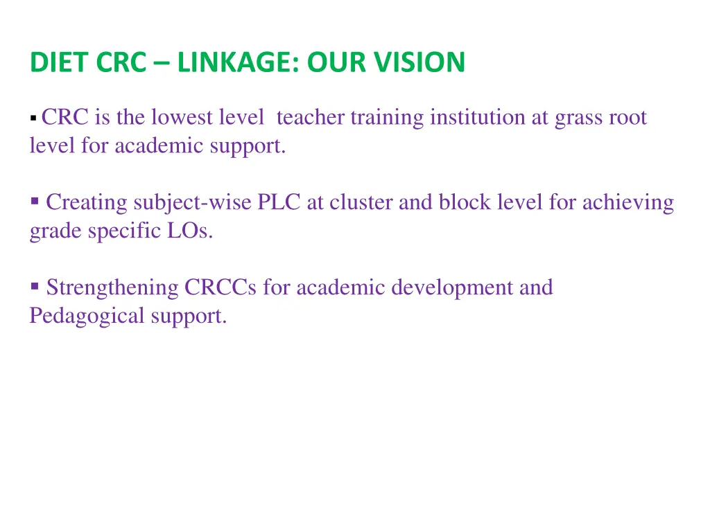 diet crc linkage our vision