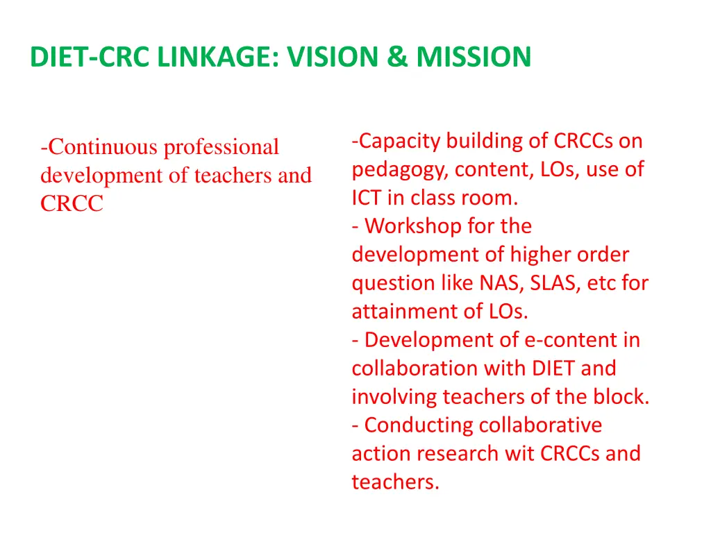 diet crc linkage vision mission 1