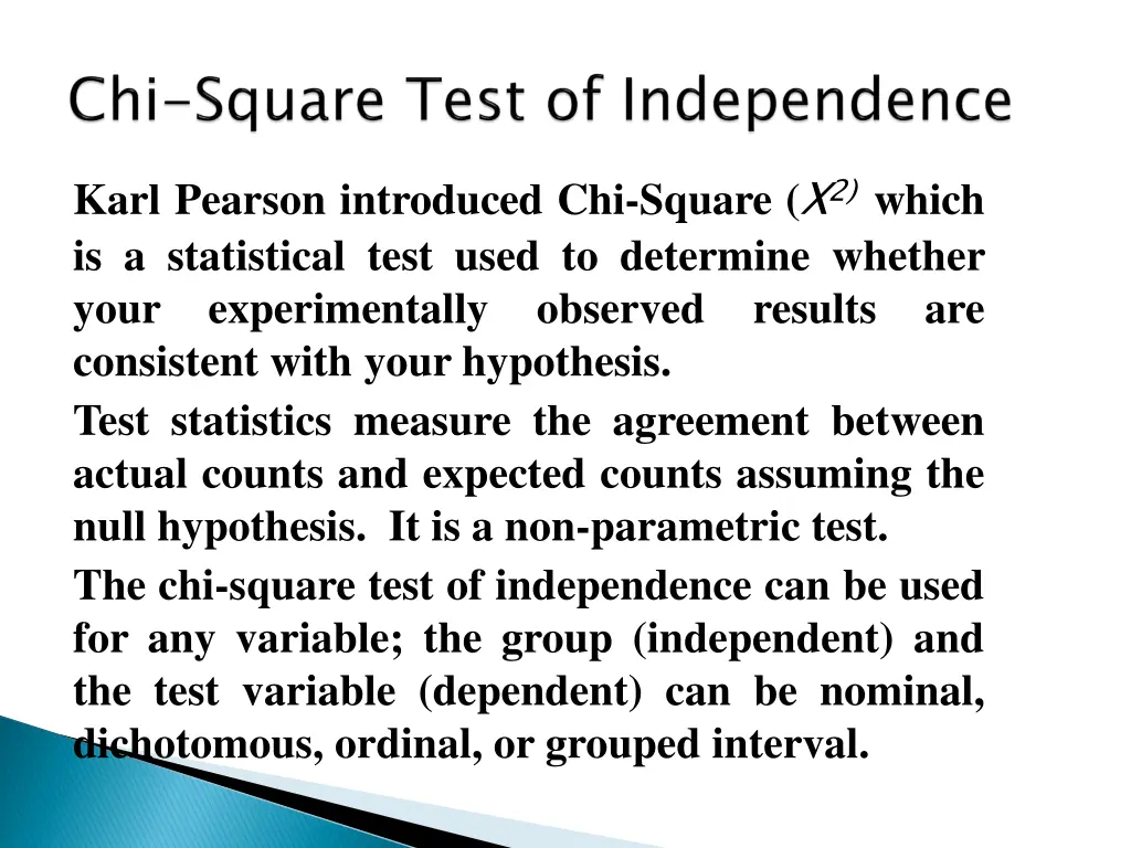 karl pearson introduced chi square x 2 which